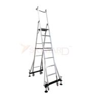 Model No. 9000 Aluminium Mobile Folding Platform Ladder for Home, Warehouse and Commercial Access Use, Professional Movable Working Ladder for Maintenance, Repair and Installation Tasks 